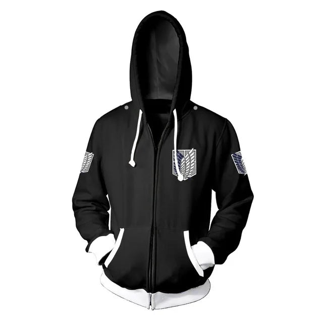 New Anime Attack On Titan hoodie jacket Shingeki no Kyojin Legion Eren cosplay costume Sweatshirts Zipper Hoodies Plus size 5XL