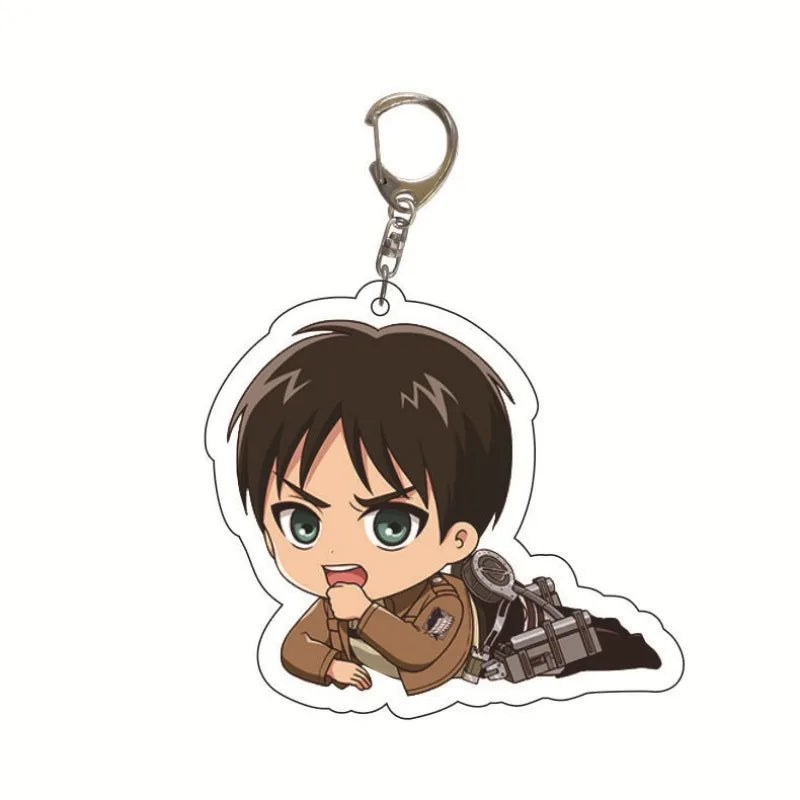 New Anime Levi Ackerman Allen Yeager Keychain For Women Men Double Sided Acrylic Key Chain Bag Accessories Cartoon Birthday Gift