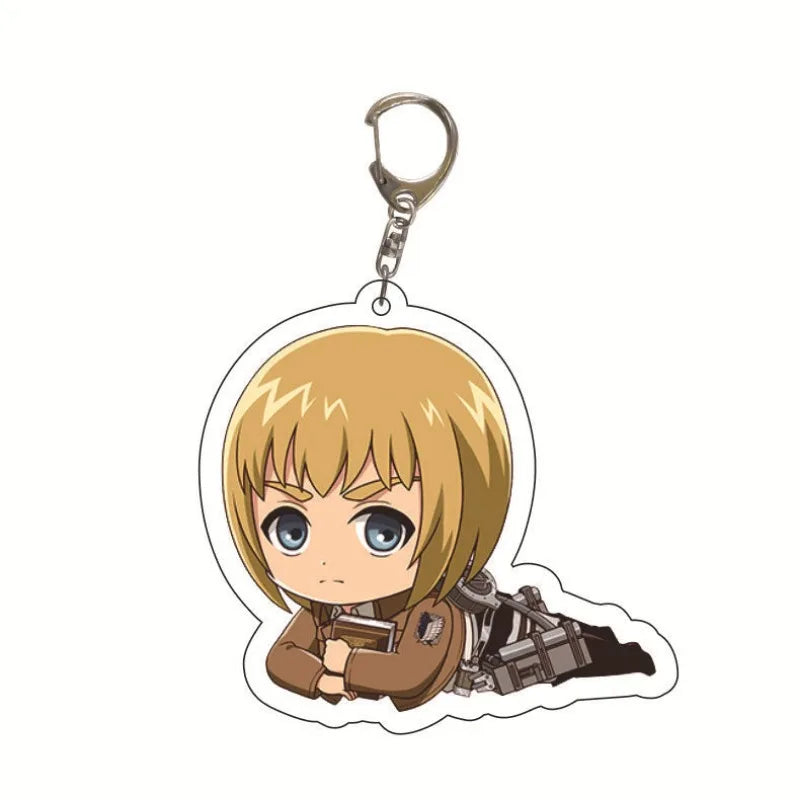 New Anime Levi Ackerman Allen Yeager Keychain For Women Men Double Sided Acrylic Key Chain Bag Accessories Cartoon Birthday Gift