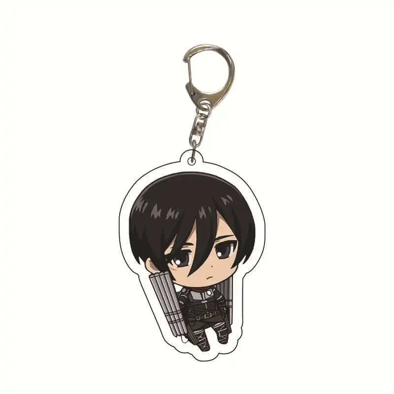 New Anime Levi Ackerman Allen Yeager Keychain For Women Men Double Sided Acrylic Key Chain Bag Accessories Cartoon Birthday Gift