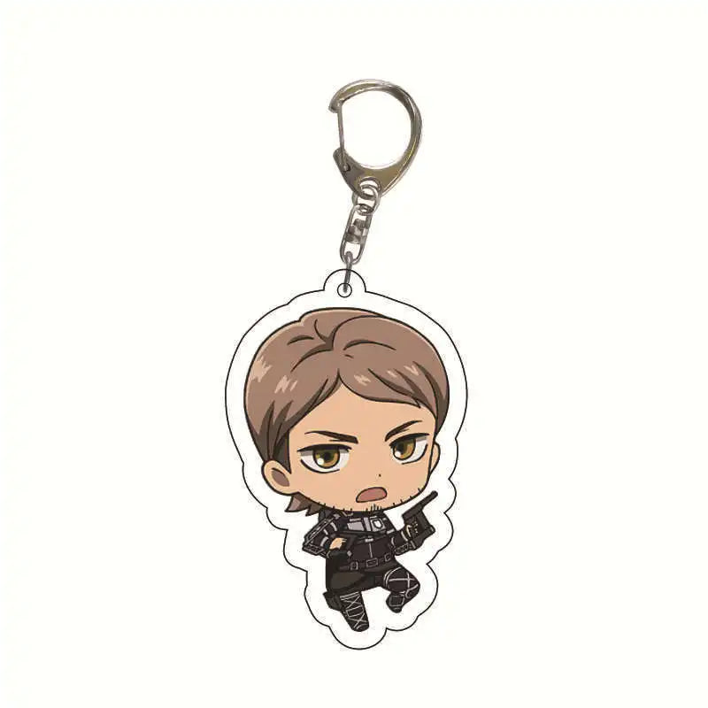 New Anime Levi Ackerman Allen Yeager Keychain For Women Men Double Sided Acrylic Key Chain Bag Accessories Cartoon Birthday Gift