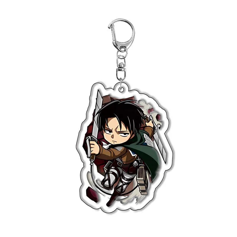 New Anime Levi Ackerman Allen Yeager Keychain For Women Men Double Sided Acrylic Key Chain Bag Accessories Cartoon Birthday Gift