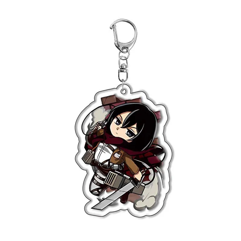 New Anime Levi Ackerman Allen Yeager Keychain For Women Men Double Sided Acrylic Key Chain Bag Accessories Cartoon Birthday Gift