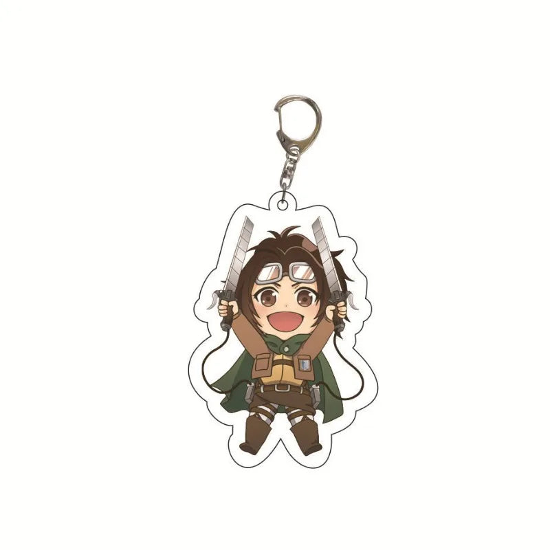 New Anime Levi Ackerman Allen Yeager Keychain For Women Men Double Sided Acrylic Key Chain Bag Accessories Cartoon Birthday Gift