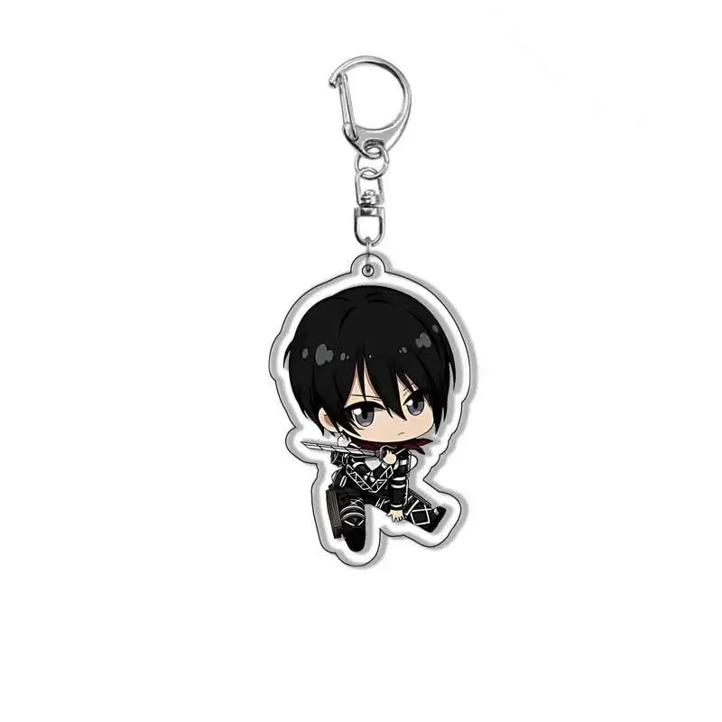 New Anime Levi Ackerman Allen Yeager Keychain For Women Men Double Sided Acrylic Key Chain Bag Accessories Cartoon Birthday Gift