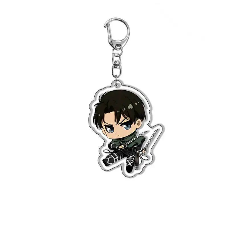 New Anime Levi Ackerman Allen Yeager Keychain For Women Men Double Sided Acrylic Key Chain Bag Accessories Cartoon Birthday Gift