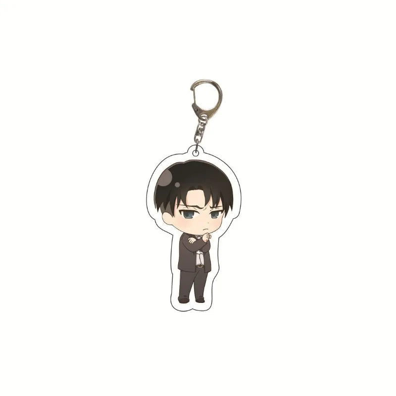 New Anime Levi Ackerman Allen Yeager Keychain For Women Men Double Sided Acrylic Key Chain Bag Accessories Cartoon Birthday Gift