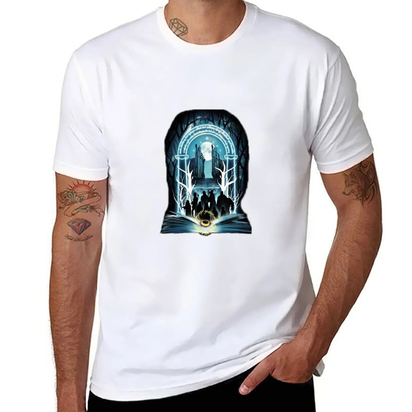 New Fellowship of the ring T-Shirt new edition t shirt heavyweight t shirts Men's clothing