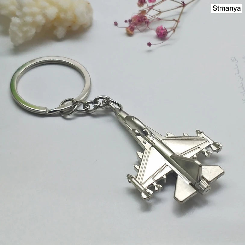 New fighter KeyChain Fashion Metal Aircraft key Chain Charm Party Gift Airplane Car Key Ring Classic key holder Pendant jewelry