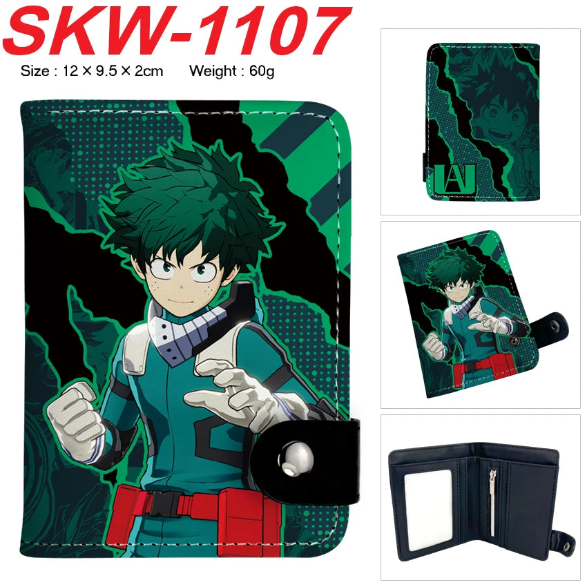 new My Hero Academia Cartoon Anime Short Wallet Vertical style with buttons can hold coins