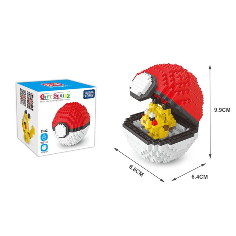 New Pokémon Pikachu Building Blocks Toys Educational Toys Pokémon Ball Building Blocks DIY Small Particle Mini Assembly