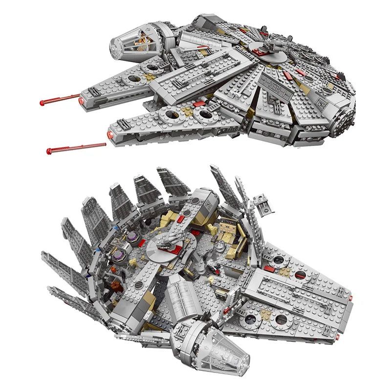 New Spaceship Bricks Stars Fighter Space For Millennium  Set Falcon Ship 75105 Model Building Blocks Kit Toys For Children