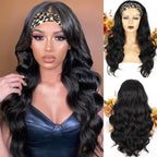 Long Body Wave Black Wig Synthetic Wigs for Black Women Middle Part Brown Red Pink Purple Cosplay Hair Wigs For Black Women Cosplay Wigs For Women