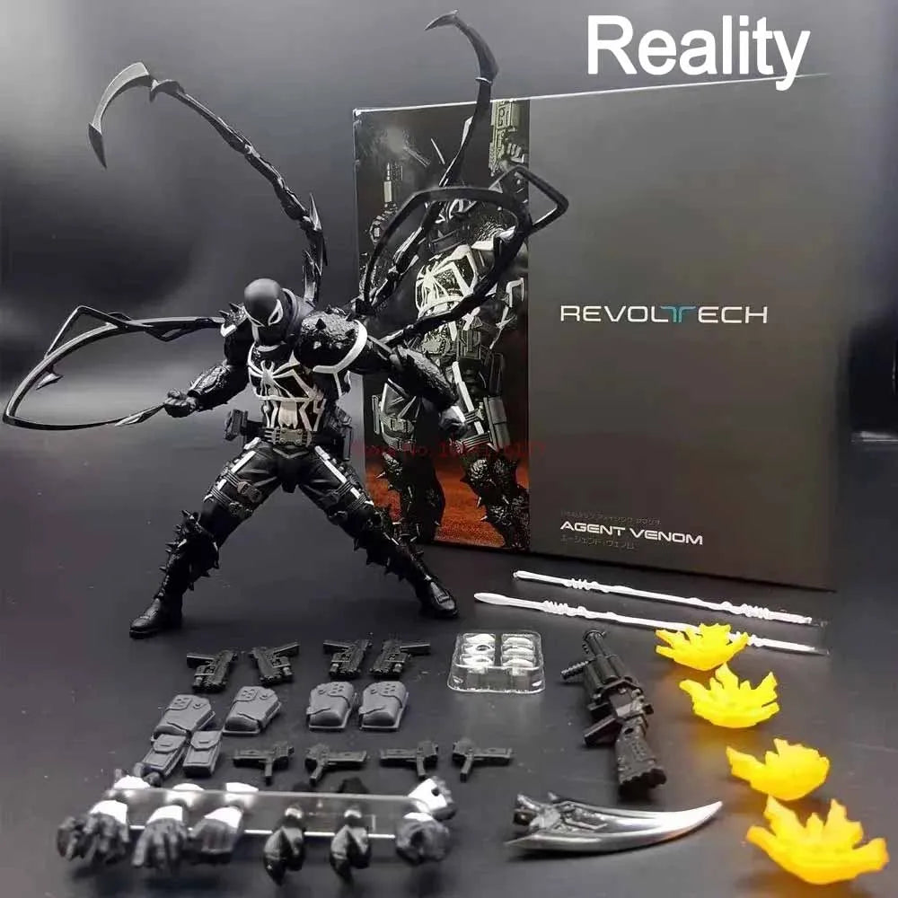 New Venom Revoltech Amazing Yamaguchi Figures Agent Venom Anime Figure Model Collection Eugene Thompson Revoltech Figure Gift