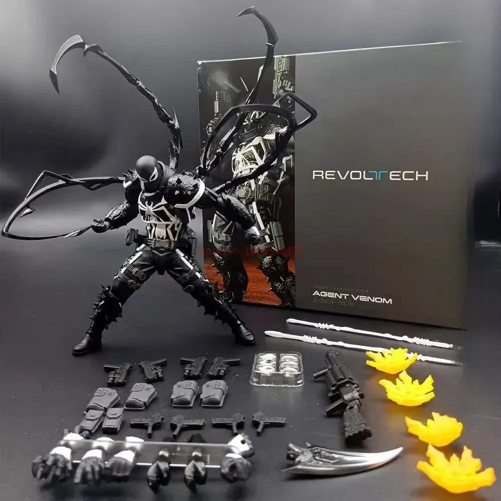 New Venom Revoltech Amazing Yamaguchi Figures Agent Venom Anime Figure Model Collection Eugene Thompson Revoltech Figure Gift