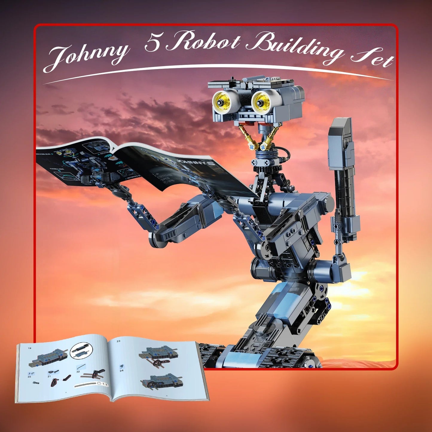 New with Motor Short Circuit Johnny 5 Robot Building Block Set 1176 PCS