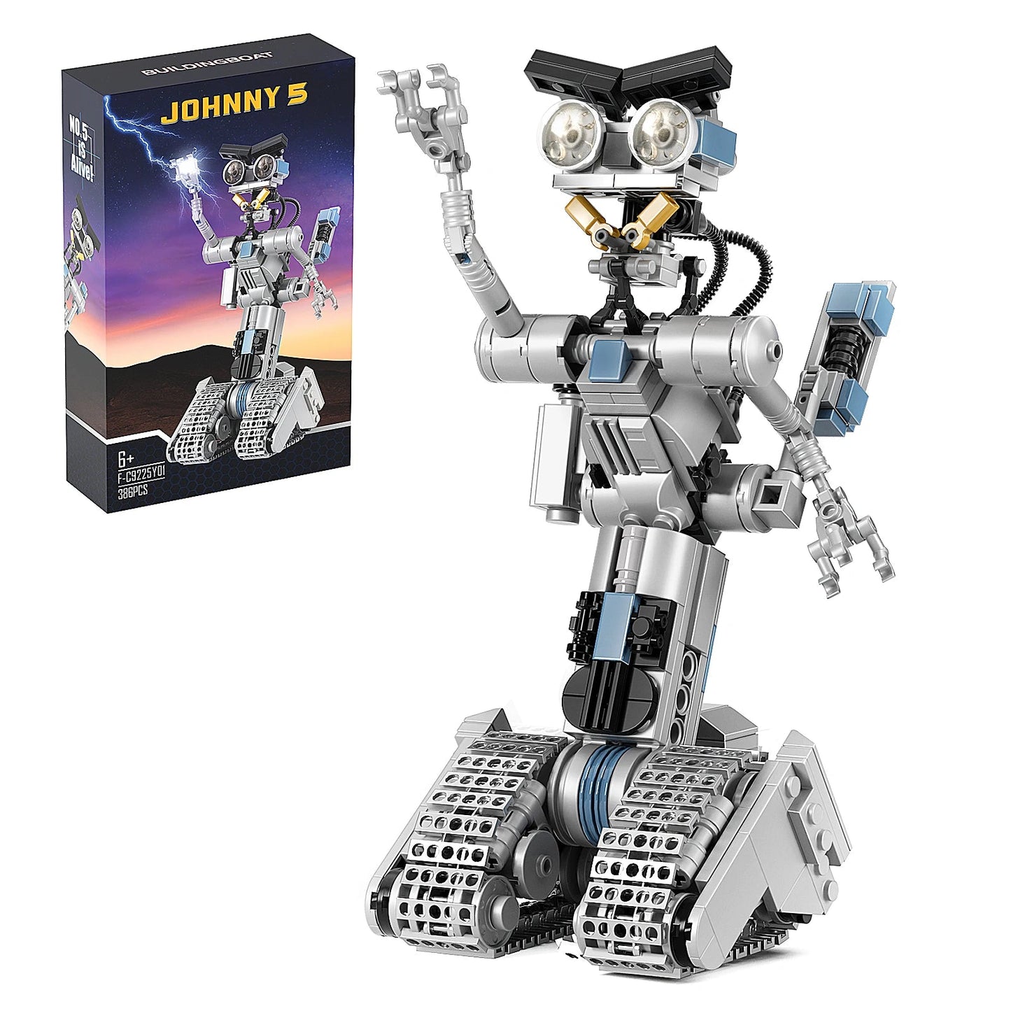 New with Motor Short Circuit Johnny 5 Robot Building Block Set 1176 PCS