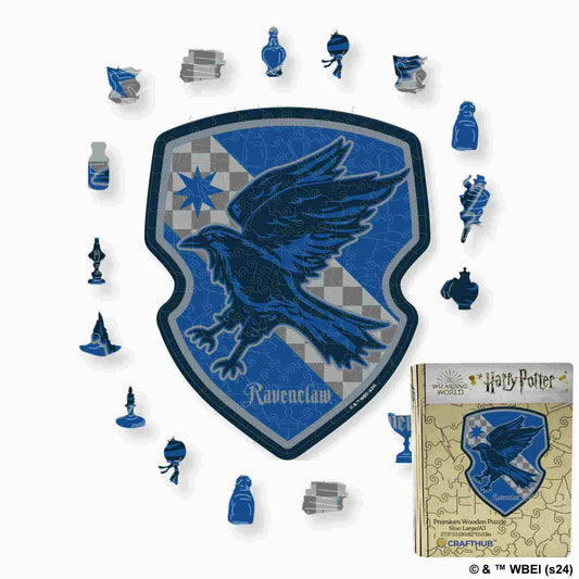 Harry Potter - Ravenclaw Crest - House Prides Wooden Jigsaw Puzzle - A4 + Wooden Gift Box