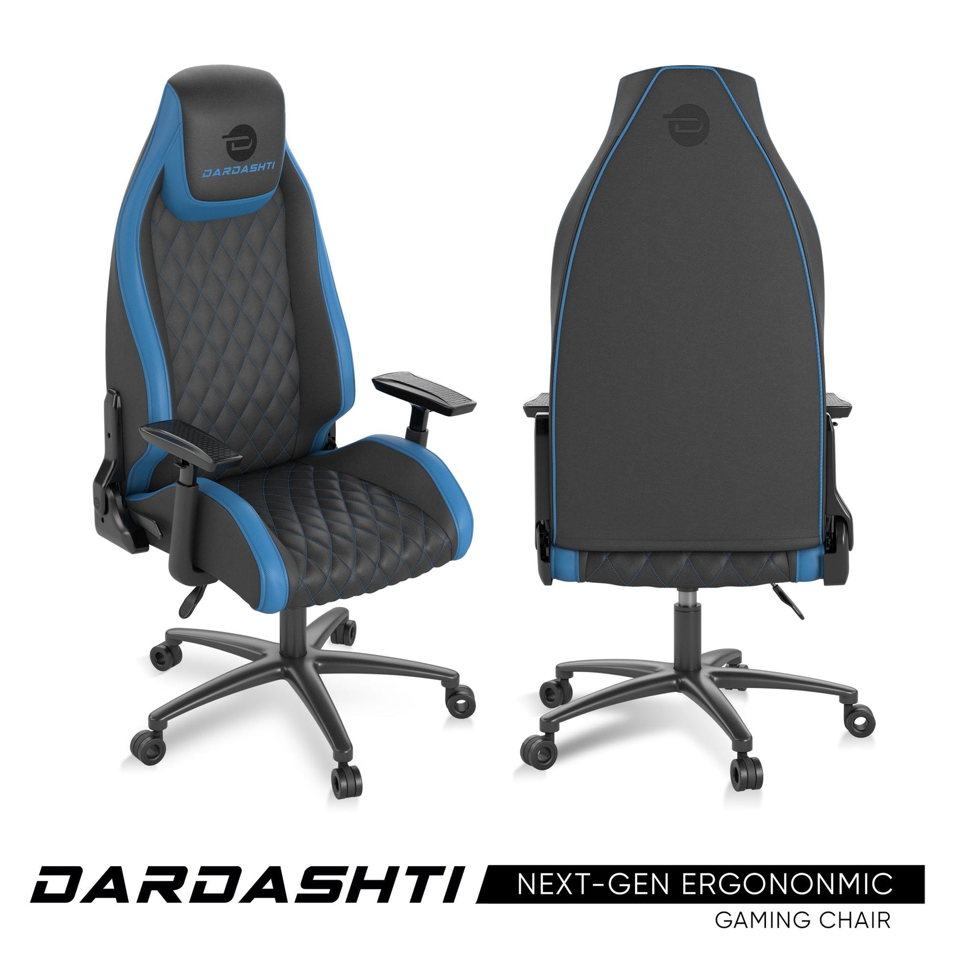 Next-Gen Ergonomic Gaming Chair, 8 Way Adjustable Arm Rest, Multi-Tilt, Steel Frame in Blue