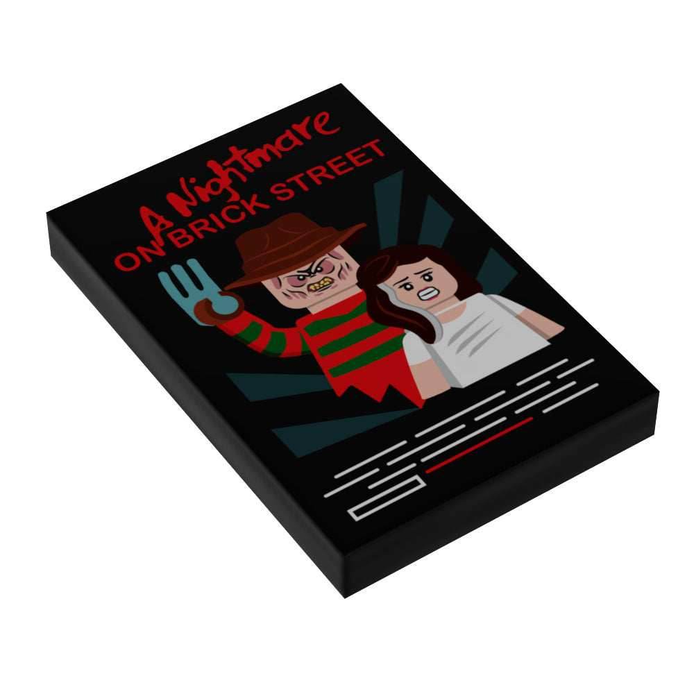 Nightmare on Brick Street Movie Cover (2x3 Tile) - B3 Customs - 