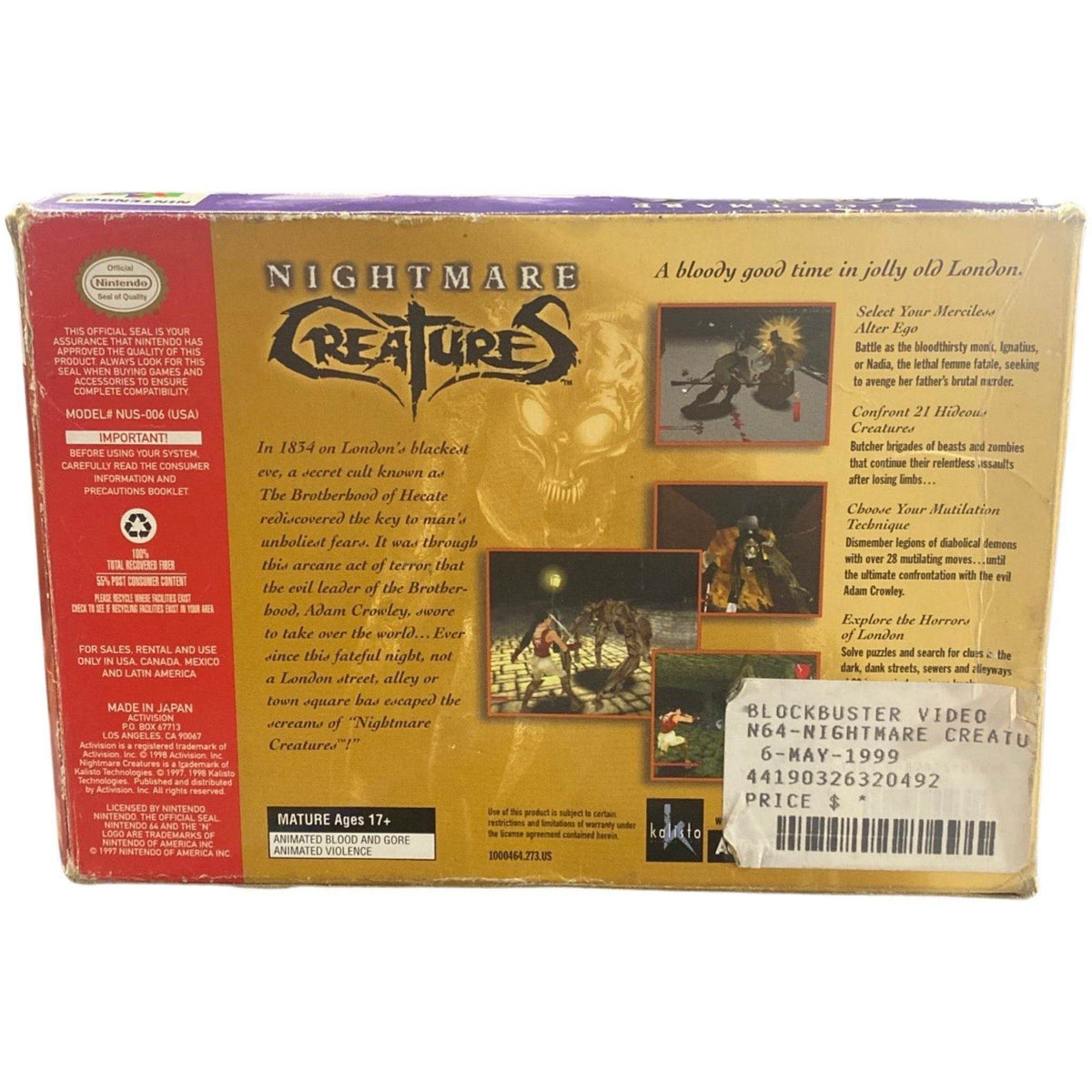 Nightmare Creatures - N64 - Role-Players