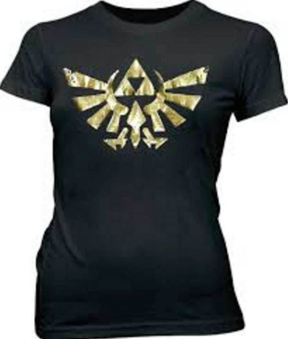 Nintendo Legend of Zelda Gold Foil Triforce Logo T-shirt - S