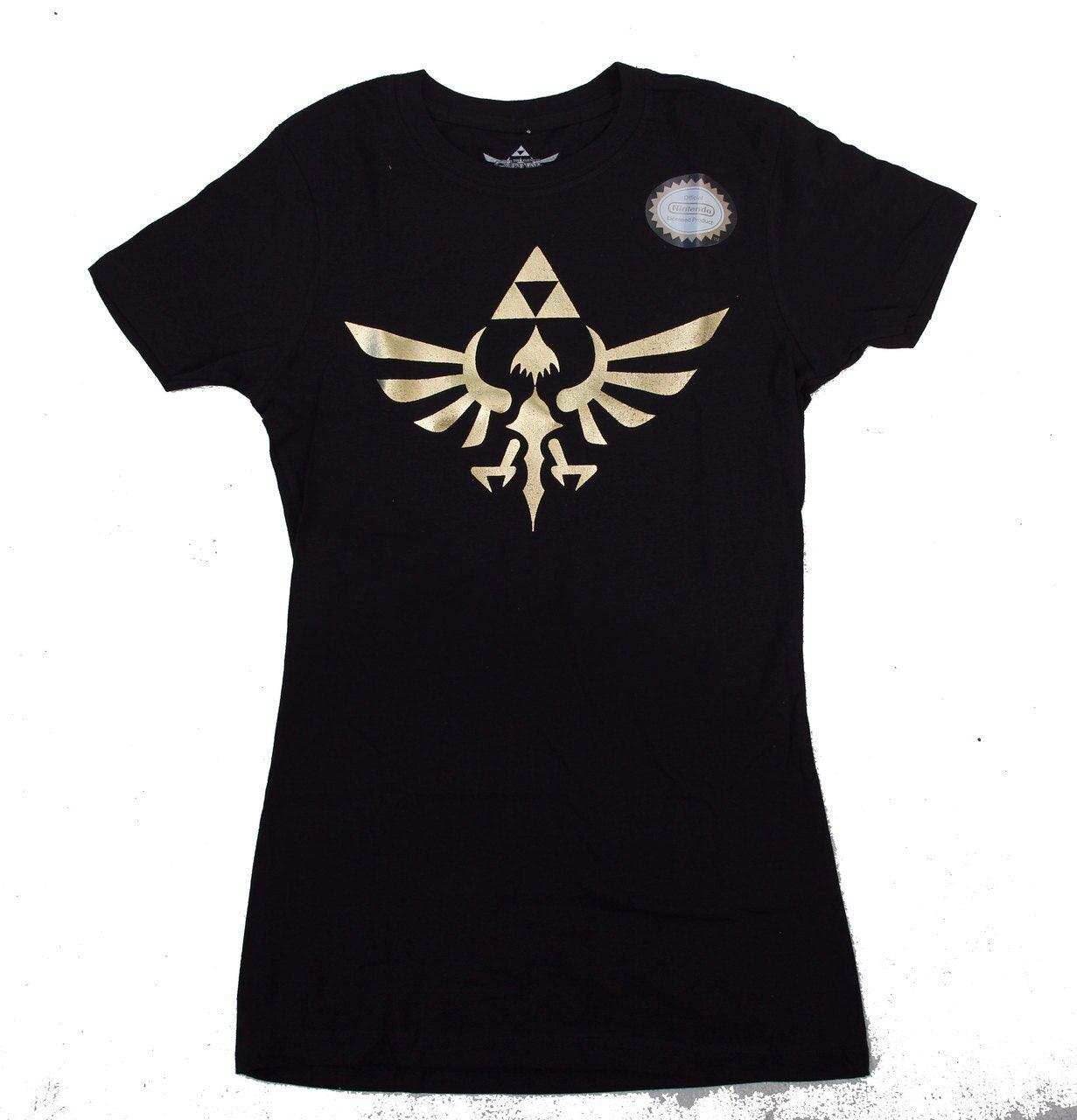 Nintendo Legend of Zelda Gold Foil Triforce Logo T-shirt - S
