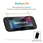 Tempered Glass Screen Protector with Joystick Cap | Full Coverage Protection for Nintendo Switch 2