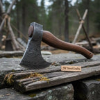 Handmade Damascus Steel Tomahawk Axe – Hand Forged Bearded Hatchet with Curved Hardwood Handle for Camping and Bushcraft | JW SteelCrafts