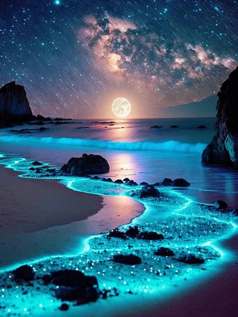 Noctilucent Beach do-it-yourself diamond painting