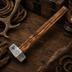 Vegvísir Viking Forged Steel Hammer – Handcrafted Ash Wood Handle