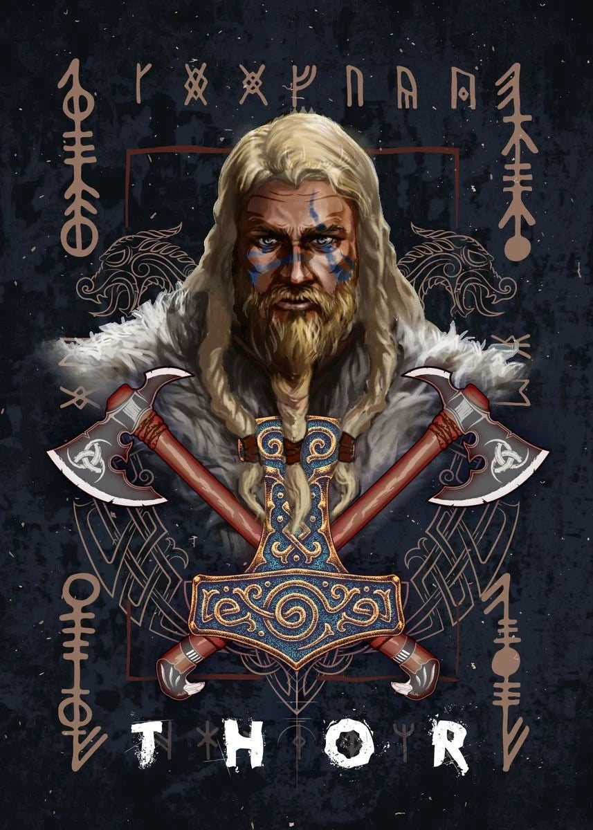 Norse Mythology Asgard God Poster Canvas Wall Painting Art Pictures Odin Thor Wall Art Home for Living Room Decoration Cuadros