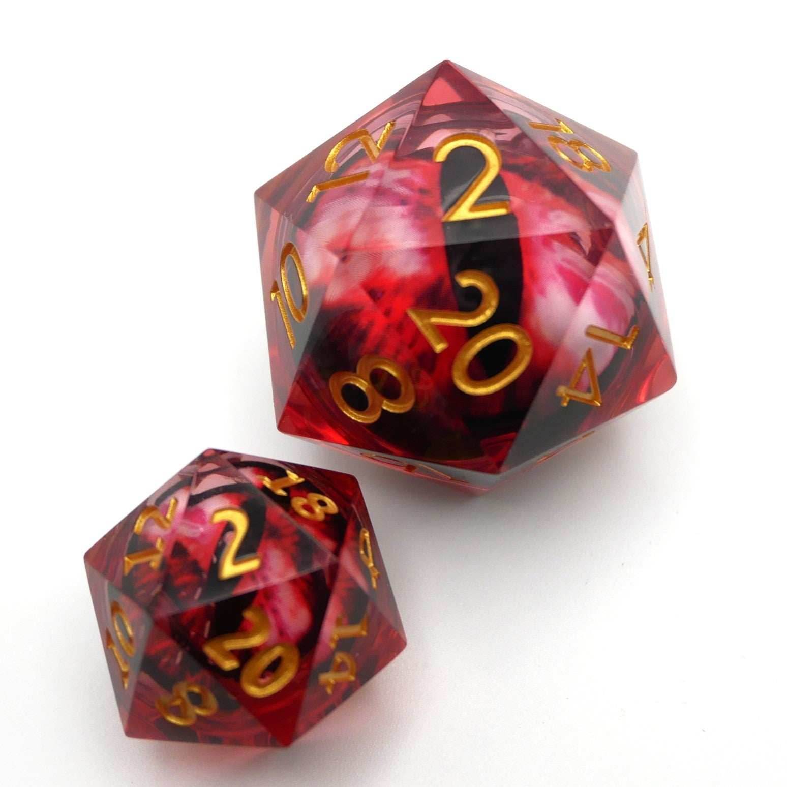 Nosferatu's Eye - Giant D20 Moving Eye DnD Dice | Acrylic RPG Gaming Dice - 50mm Super Chonk