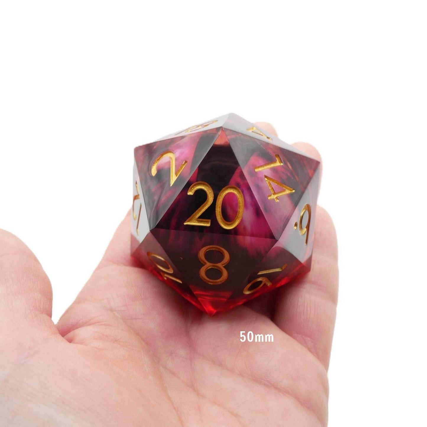 Nosferatu's Eye - Giant D20 Moving Eye DnD Dice | Acrylic RPG Gaming Dice - 50mm Super Chonk