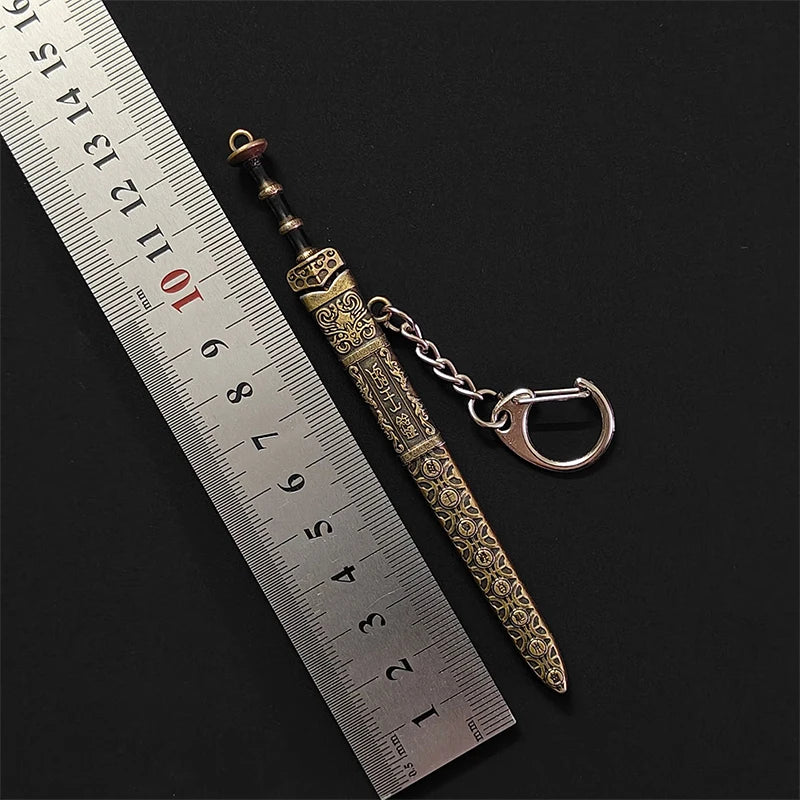 Novelty Mini Sword Shape Pendant Keychain Creative Weapon Model Toy Key Ring Fashion Backpack Decoration Accessories Gifts