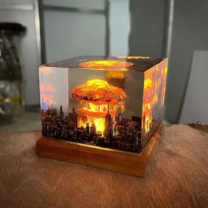 Nuclear Explosion Bomb Mushroom Cloud Lamp Flameless Lamp For Courtyard Living Room Decor 3D Night Light Rechargeable