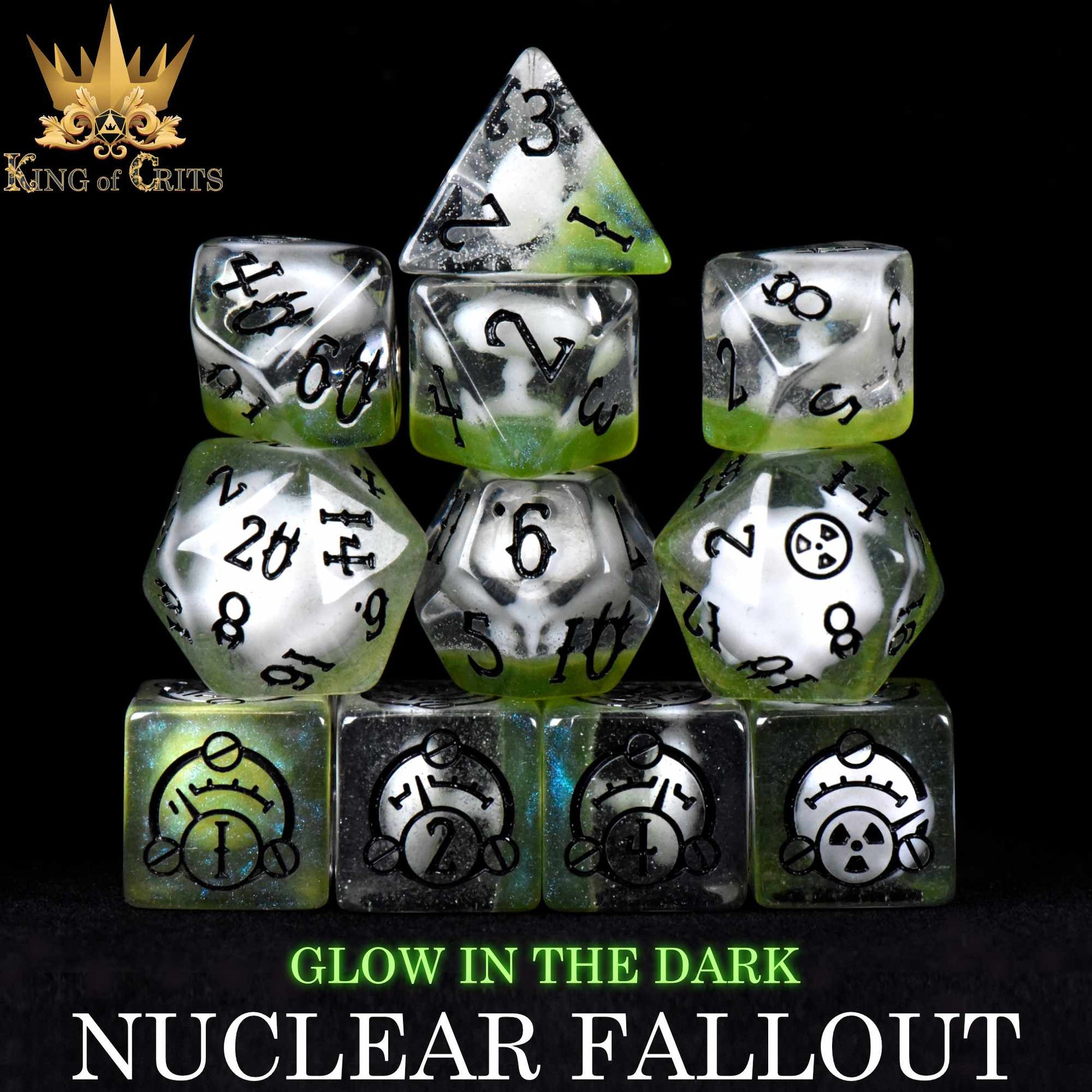 Nuclear Fallout 11 Dice Set (Glow)