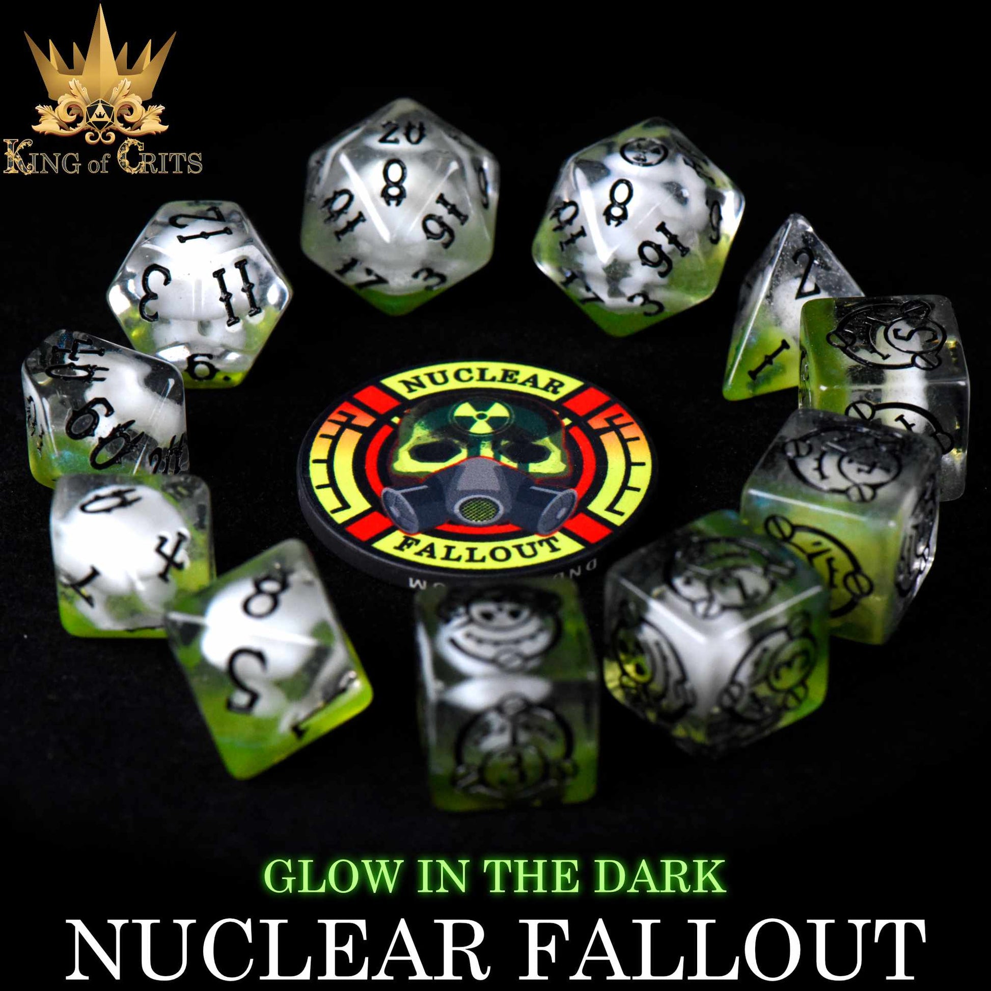 Nuclear Fallout 11 Dice Set (Glow)