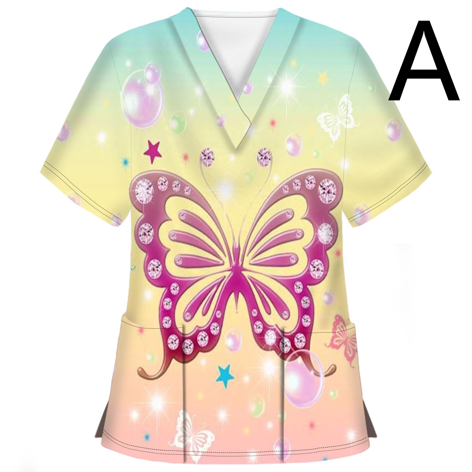 Nurses Wear Butterfly 3D Printed Women's Casual T-shirt