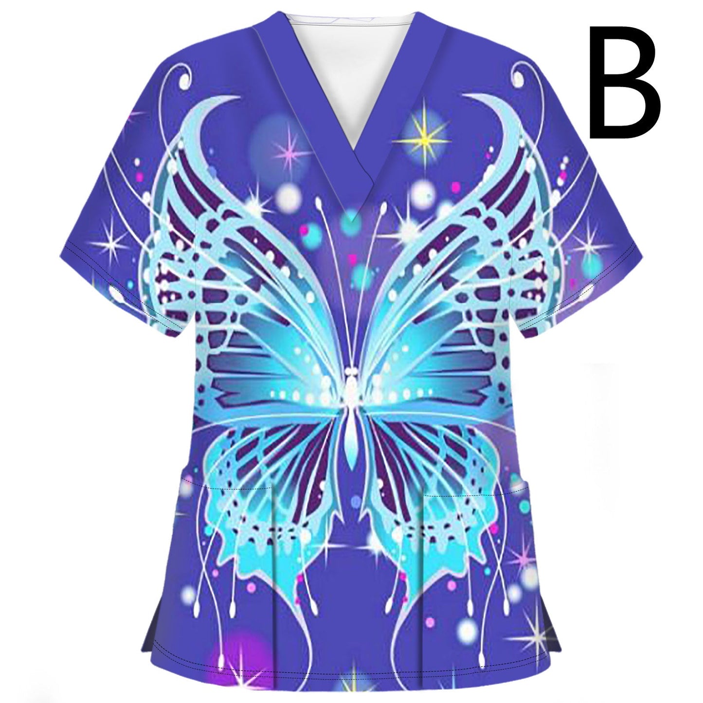 Nurses Wear Butterfly 3D Printed Women's Casual T-shirt