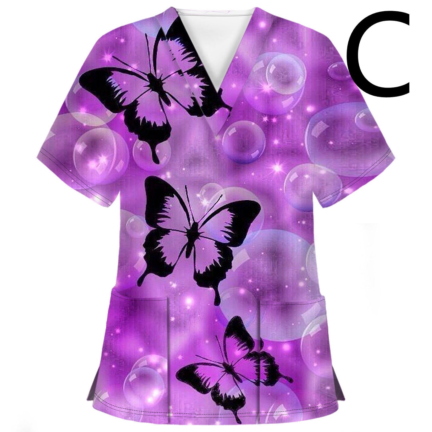 Nurses Wear Butterfly 3D Printed Women's Casual T-shirt