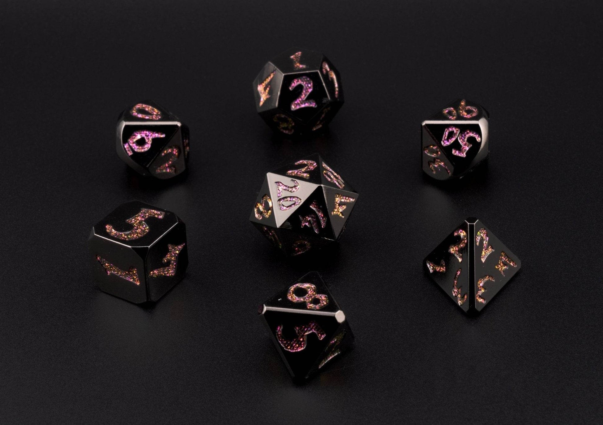 Obsidian Fire Dice Set - 