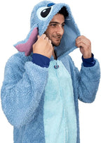 Officially Licensed Stitch Adult Unisex Halloween Cosplay Costume Fleece Jumpsuit