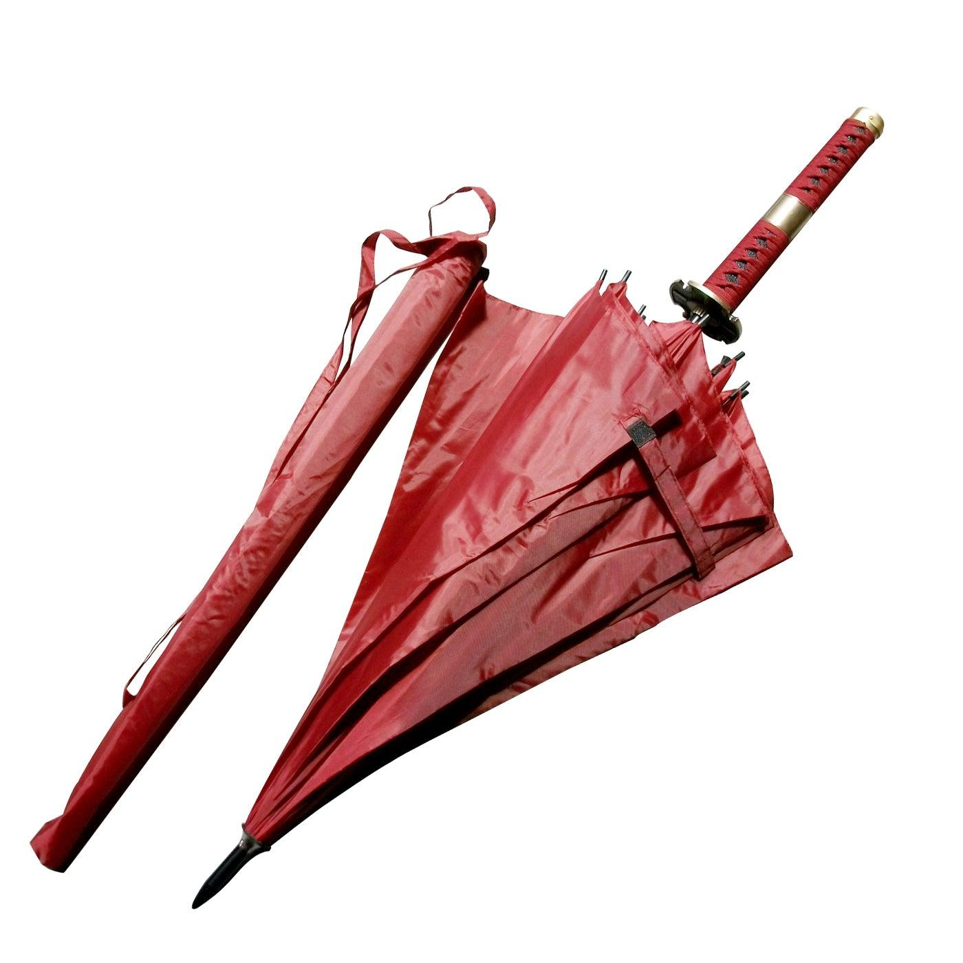 One piece Zoro Sandai Kitetsu Katana Handle Umbrella Red