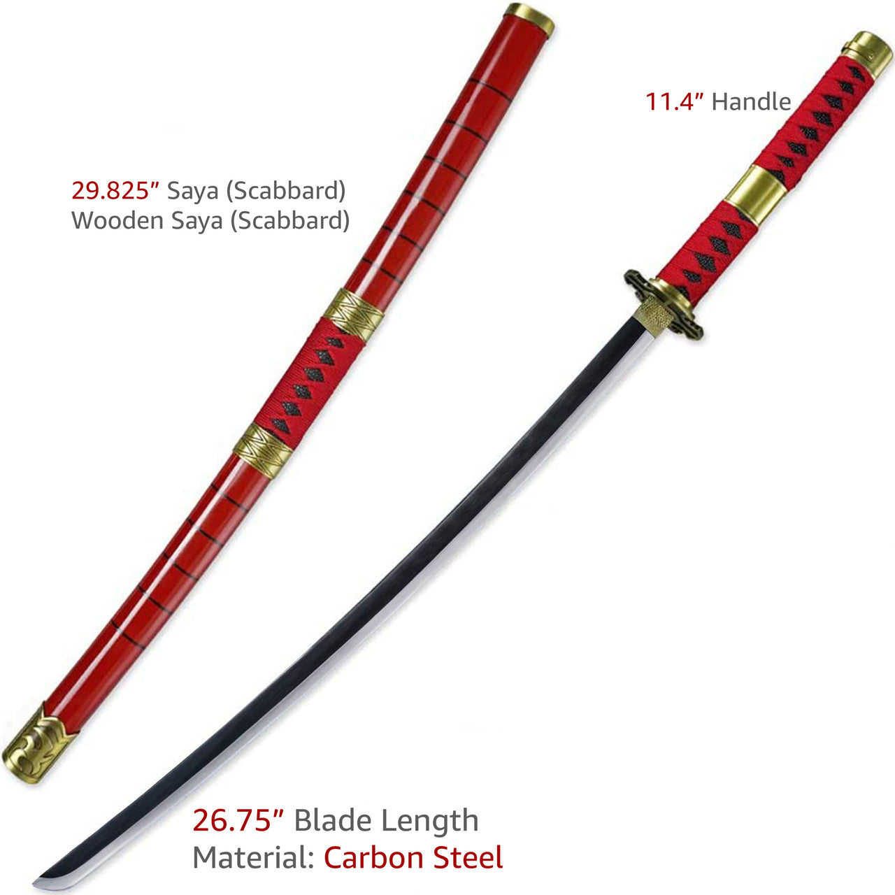 One piece Zoro Sandai Kitetsu silver edge Katana Sword