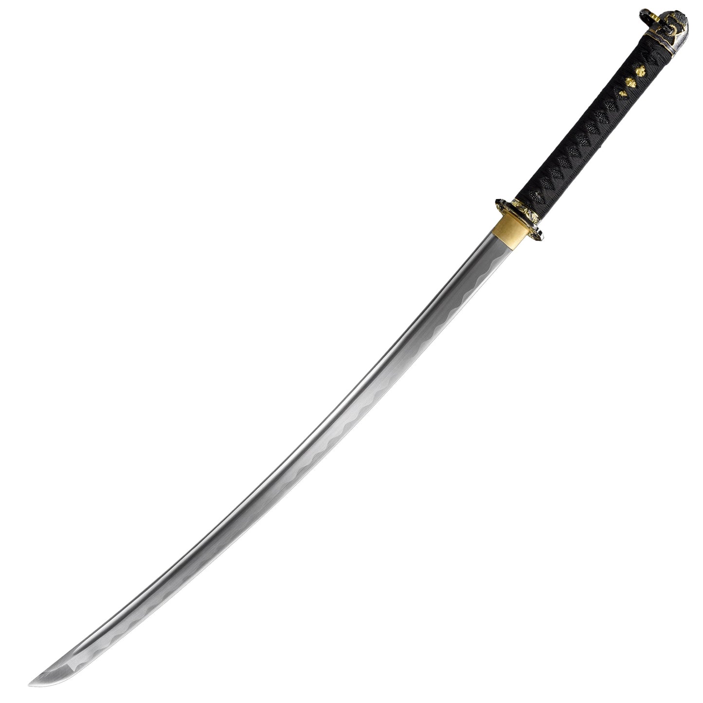 Onyx Elegance Handmade Katana A Symphony of Black and Gold Mastery