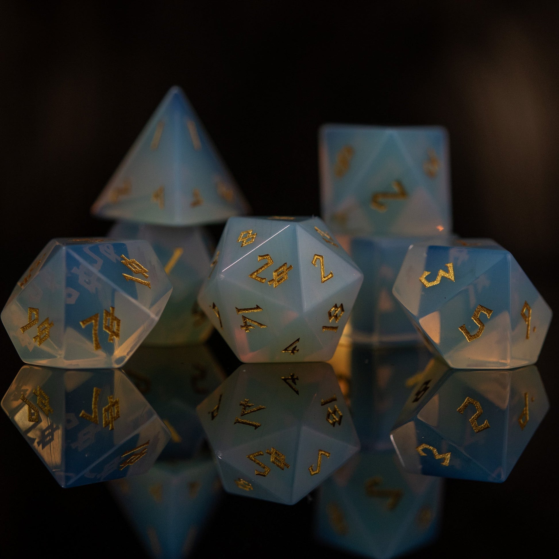 Opalite Stone Dice Set