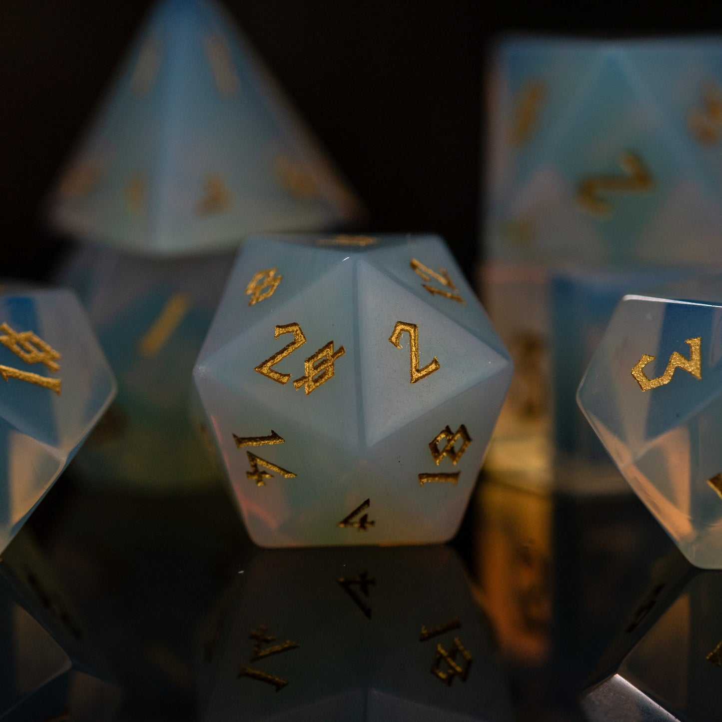 Opalite Stone Dice Set