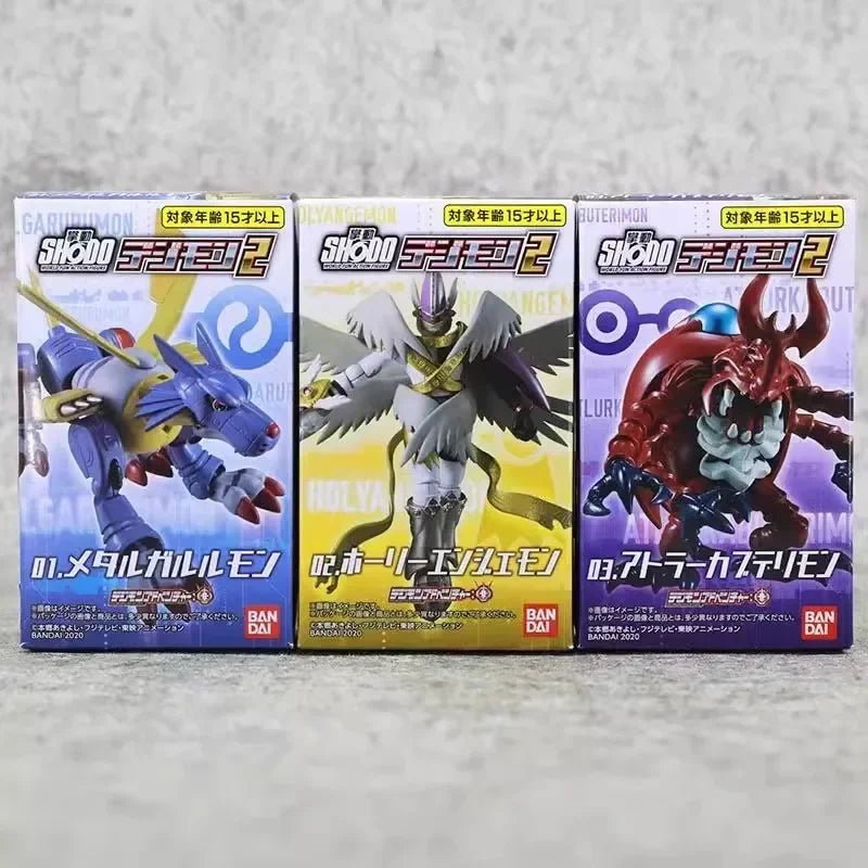 Original Bandai Digimon Adventure Atlur Kabuterimon Metal Garurumon Holy Angemon Box Eggs Assembly Ornaments Figure Models Toys