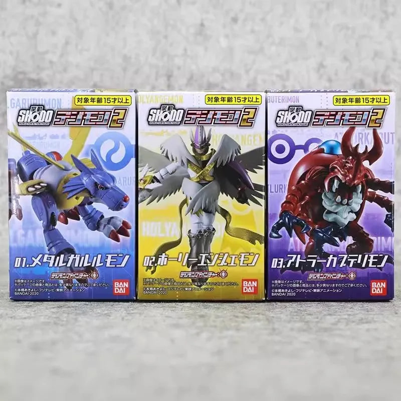 Original Bandai Digimon Adventure Garudamon Angewomon War Greymon Box Eggs Action Figure Assembly Ornaments Jewelry Models Toys